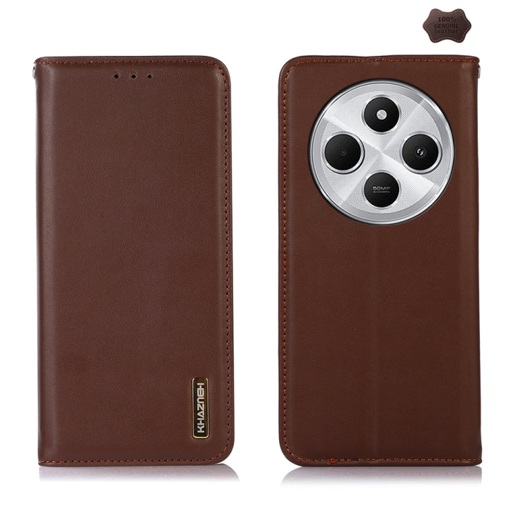 KHAZNEH Nappa Top Layer Cowhide Leather Phone Case, For Redmi Note 14 5G, For Redmi Note 14 Pro 5G, For Redmi 14C 4G