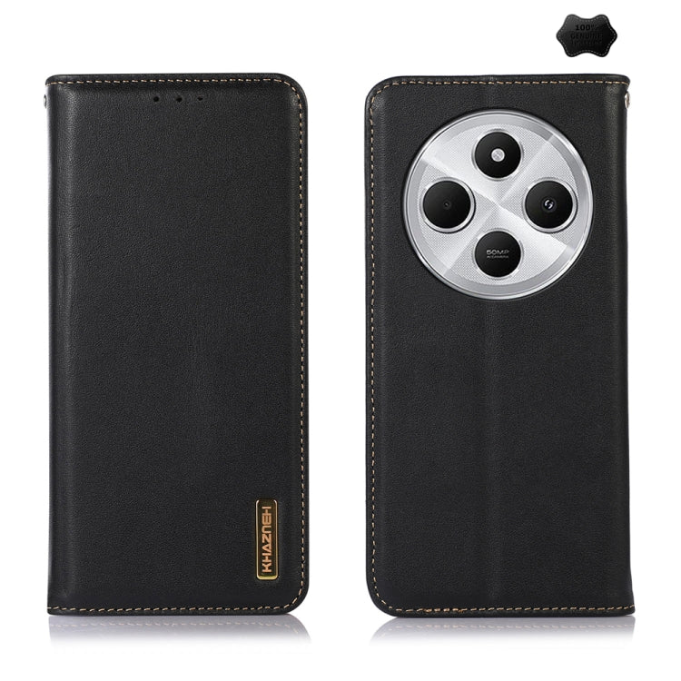 KHAZNEH Nappa Top Layer Cowhide Leather Phone Case, For Redmi Note 14 5G, For Redmi Note 14 Pro 5G, For Redmi 14C 4G