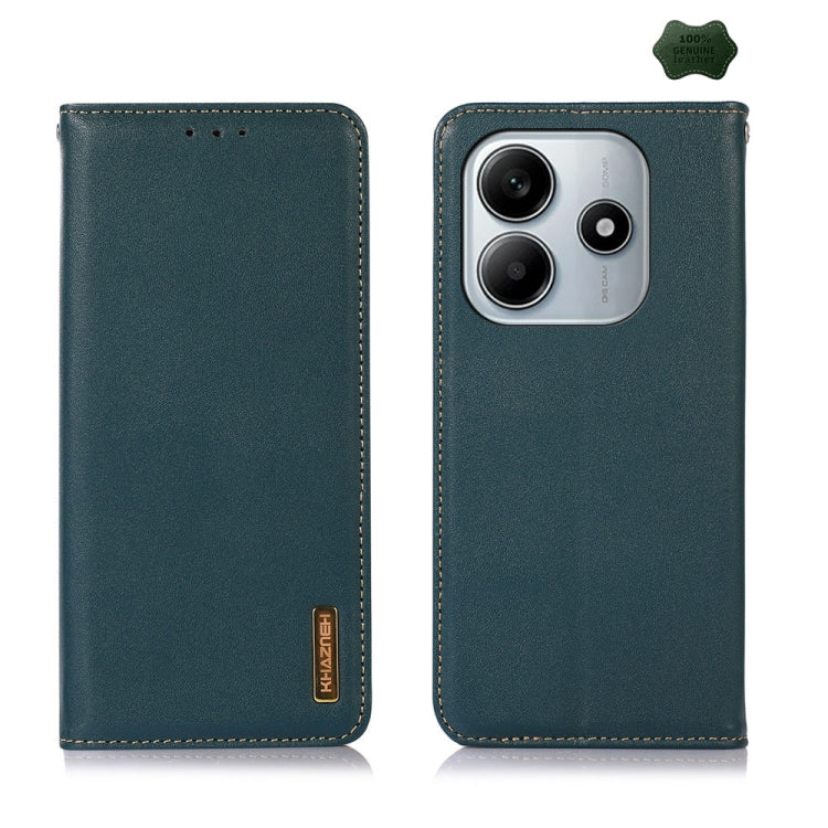 KHAZNEH Nappa Top Layer Cowhide Leather Phone Case, For Redmi Note 14 5G, For Redmi Note 14 Pro 5G, For Redmi 14C 4G