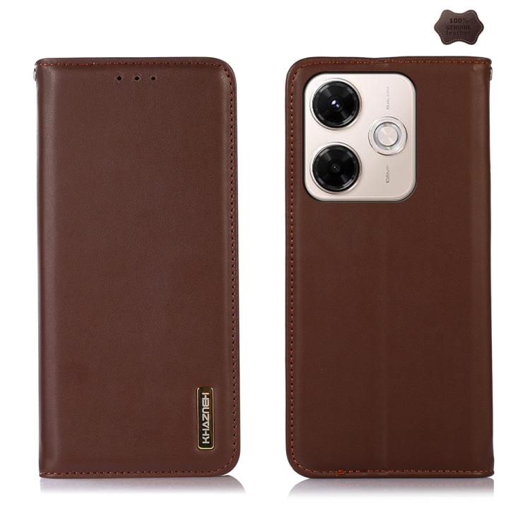 KHAZNEH Nappa Top Layer Cowhide Leather Phone Case, For Redmi Note 15 Pro 4G Global 163.2mm, For Redmi K90/Poco F8 Pro, For Redmi Note 15 Pro 5G Global 163.6mm, For Redmi 13X, For Redmi Note 14S 4G, For Redmi Turbo 4 Pro