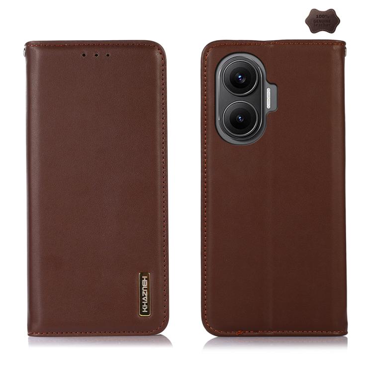 KHAZNEH Nappa Top Layer Cowhide Leather Phone Case, For Redmi Note 15 Pro 4G Global 163.2mm, For Redmi K90/Poco F8 Pro, For Redmi Note 15 Pro 5G Global 163.6mm, For Redmi 13X, For Redmi Note 14S 4G, For Redmi Turbo 4 Pro