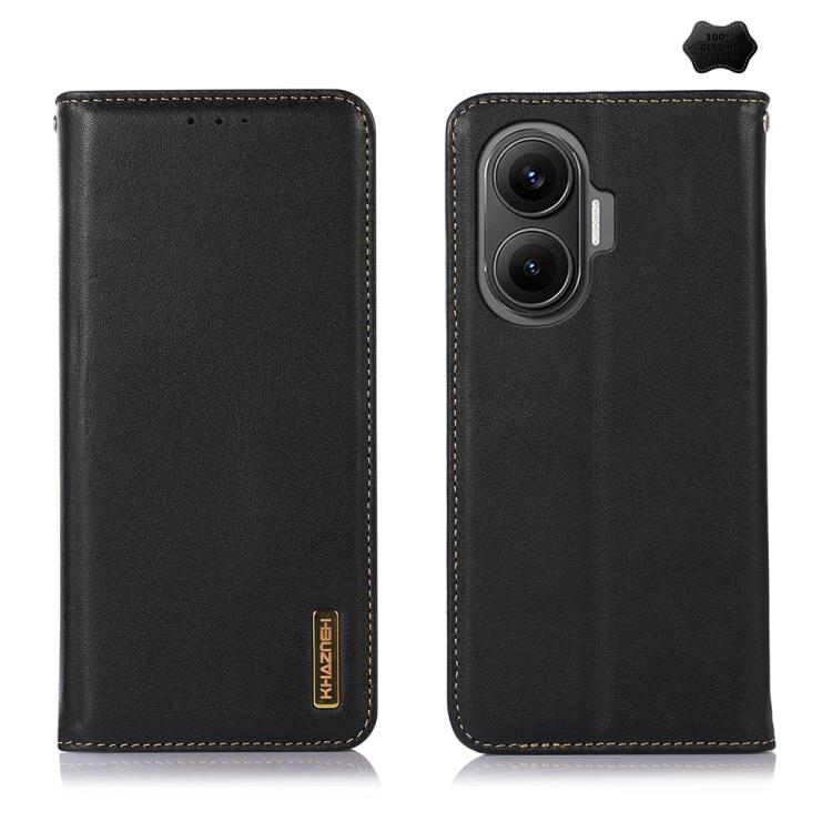 KHAZNEH Nappa Top Layer Cowhide Leather Phone Case, For Redmi Note 15 Pro 4G Global 163.2mm, For Redmi K90/Poco F8 Pro, For Redmi Note 15 Pro 5G Global 163.6mm, For Redmi 13X, For Redmi Note 14S 4G, For Redmi Turbo 4 Pro