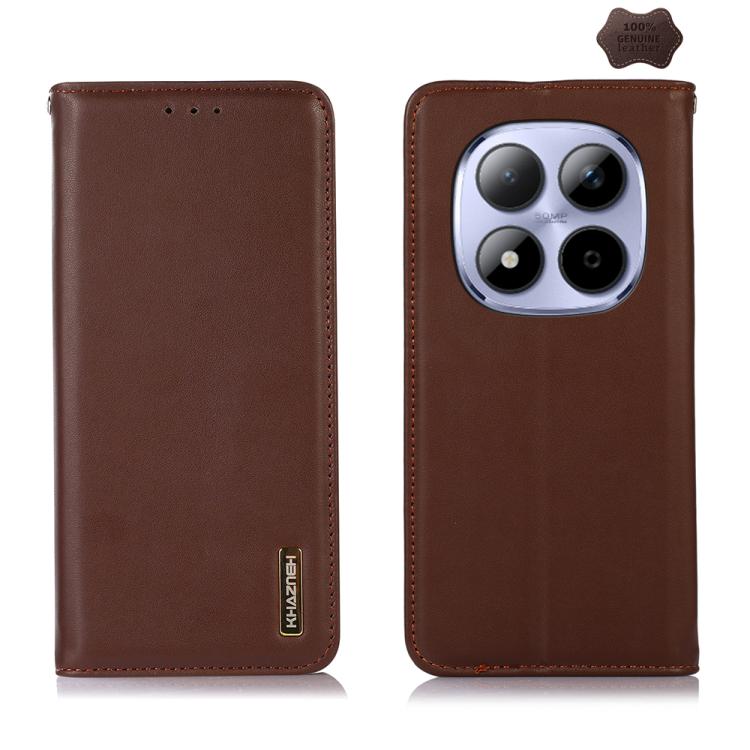 KHAZNEH Nappa Top Layer Cowhide Leather Phone Case, For Redmi Note 15 Pro 4G Global 163.2mm, For Redmi K90/Poco F8 Pro, For Redmi Note 15 Pro 5G Global 163.6mm, For Redmi 13X, For Redmi Note 14S 4G, For Redmi Turbo 4 Pro