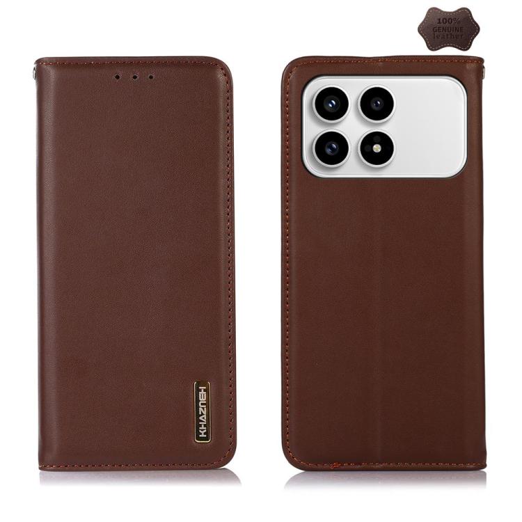 KHAZNEH Nappa Top Layer Cowhide Leather Phone Case, For Redmi Note 15 Pro 4G Global 163.2mm, For Redmi K90/Poco F8 Pro, For Redmi Note 15 Pro 5G Global 163.6mm, For Redmi 13X, For Redmi Note 14S 4G, For Redmi Turbo 4 Pro