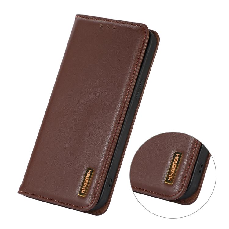 KHAZNEH Nappa Top Layer Cowhide Leather Phone Case, For Redmi Note 15 Pro 4G Global 163.2mm, For Redmi K90/Poco F8 Pro, For Redmi Note 15 Pro 5G Global 163.6mm, For Redmi 13X, For Redmi Note 14S 4G, For Redmi Turbo 4 Pro