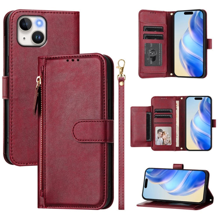 Multi-Card Slots Zipper Wallet Leather Phone Case, For iPhone 13 mini, For iPhone 12 / 12 Pro, For iPhone 12 Pro Max, For iPhone 12 mini