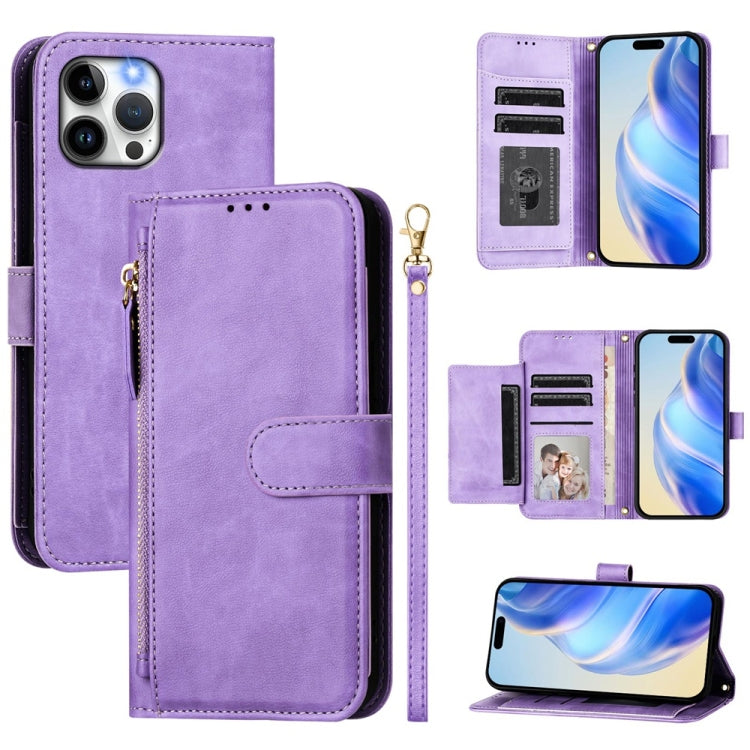 Multi-Card Slots Zipper Wallet Leather Phone Case, For iPhone 13 mini, For iPhone 12 / 12 Pro, For iPhone 12 Pro Max, For iPhone 12 mini