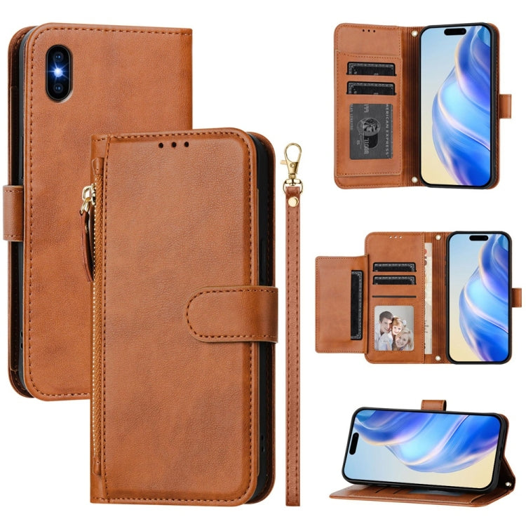 Multi-Card Slots Zipper Wallet Leather Phone Case, For iPhone XR, For iPhone XS Max, For iPhone 8 Plus / 7 Plus