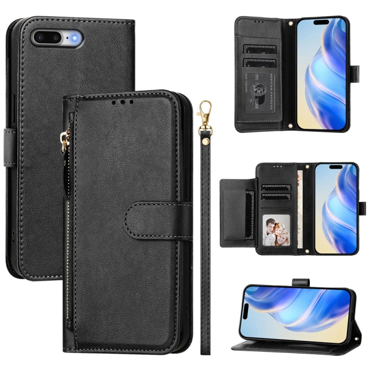 Multi-Card Slots Zipper Wallet Leather Phone Case, For iPhone XR, For iPhone XS Max, For iPhone 8 Plus / 7 Plus