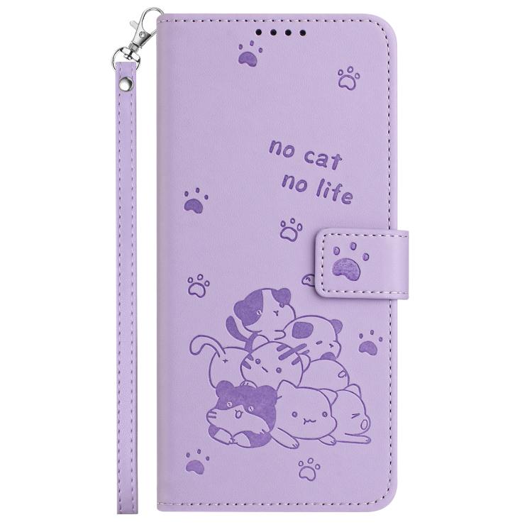 Embossed Kitten Phone Leather Case with Lanyard, For Motorola Edge 5G 2026, For Motorola Moto G37 / G37 Power / G47, For Motorola Edge 70 Pro 5G, For Motorola Moto G17 / G17 Power 4G