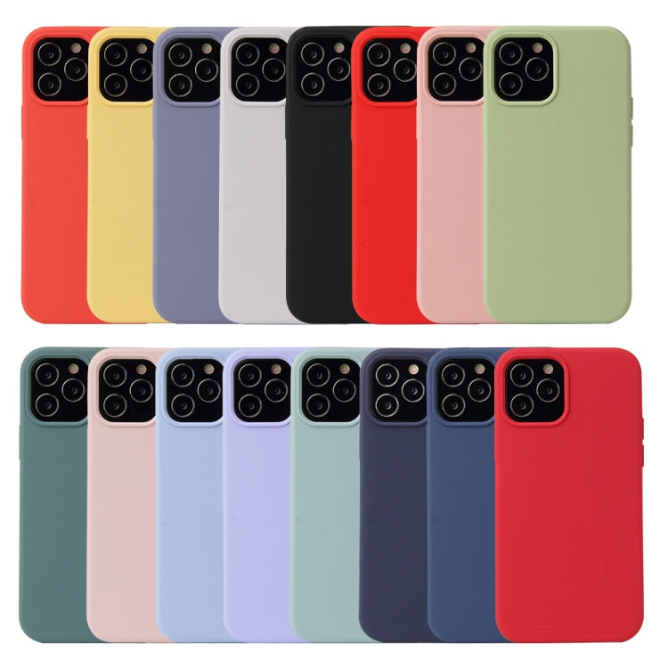 Solid Color Liquid Silicone Shockproof Protective Case, For iPhone 12 / 12 Pro