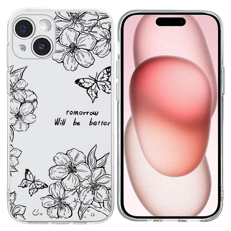 Colorful Painting Pattern TPU Phone Case, For iPhone 15 Plus, For iPhone 15