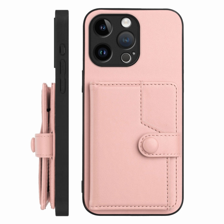 Button Card Bag RFID Anti-theft Phone Case, For iPhone 15 Pro Max, For iPhone 15 Pro, For iPhone 15 Plus, For iPhone 15