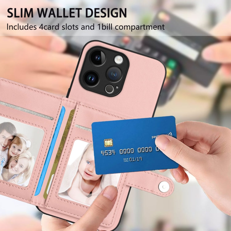 Button Card Bag RFID Anti-theft Phone Case, For iPhone 15 Pro Max, For iPhone 15 Pro, For iPhone 15 Plus, For iPhone 15