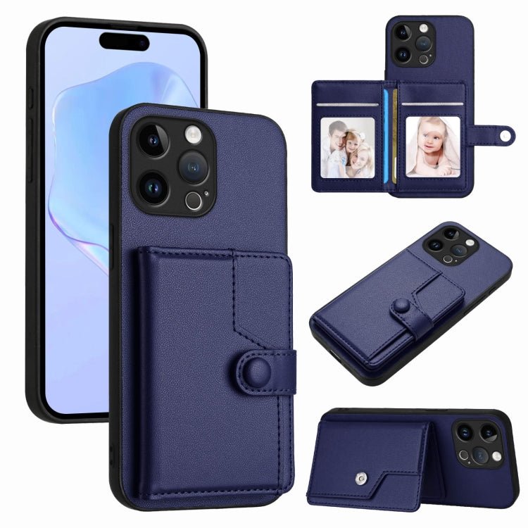 Button Card Bag RFID Anti-theft Phone Case, For iPhone 15 Pro Max, For iPhone 15 Pro, For iPhone 15 Plus, For iPhone 15