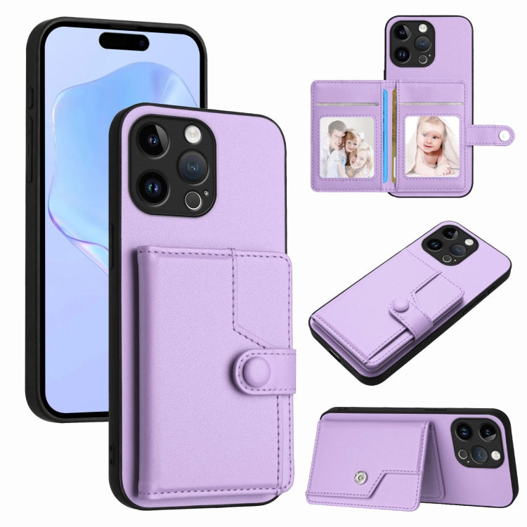 Button Card Bag RFID Anti-theft Phone Case, For iPhone 15 Pro Max, For iPhone 15 Pro, For iPhone 15 Plus, For iPhone 15