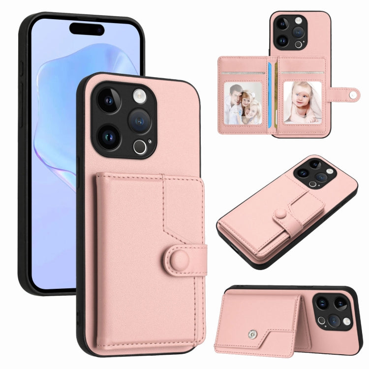 Button Card Bag RFID Anti-theft Phone Case, For iPhone 15 Pro Max, For iPhone 15 Pro, For iPhone 15 Plus, For iPhone 15