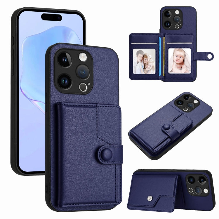 Button Card Bag RFID Anti-theft Phone Case, For iPhone 15 Pro Max, For iPhone 15 Pro, For iPhone 15 Plus, For iPhone 15