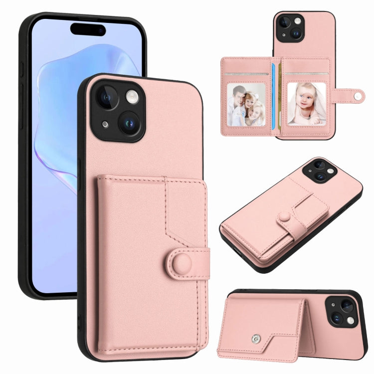 Button Card Bag RFID Anti-theft Phone Case, For iPhone 13 mini, For iPhone 12, For iPhone 12 Pro Max, For iPhone 12 Pro