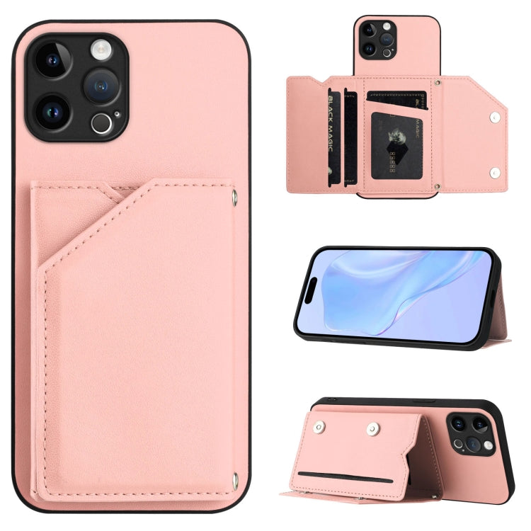 Skin Feel Four Card Slots Phone Case with Wrist Strap, For iPhone 13 mini, For iPhone 12, For iPhone 12 Pro Max, For iPhone 12 Pro