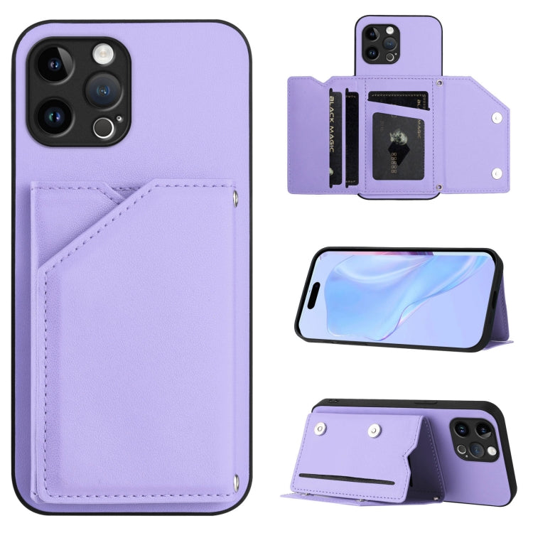 Skin Feel Four Card Slots Phone Case with Wrist Strap, For iPhone 13 mini, For iPhone 12, For iPhone 12 Pro Max, For iPhone 12 Pro