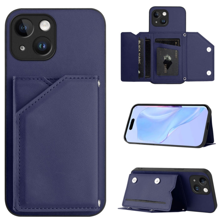 Skin Feel Four Card Slots Phone Case with Wrist Strap, For iPhone 13 mini, For iPhone 12, For iPhone 12 Pro Max, For iPhone 12 Pro