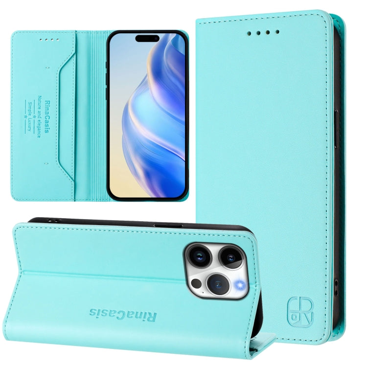 RC01 Dual-Folded Magnetic Suction RFID Leather Phone Case, For iPhone 17, For iPhone Air, For iPhone 16 Pro Max