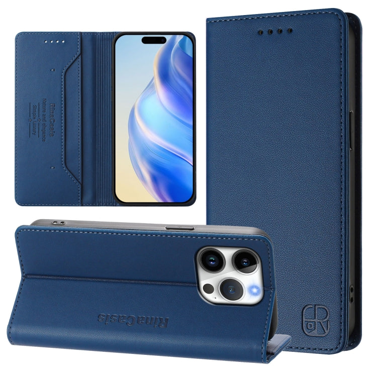 RC01 Dual-Folded Magnetic Suction RFID Leather Phone Case, For iPhone 17, For iPhone Air, For iPhone 16 Pro Max
