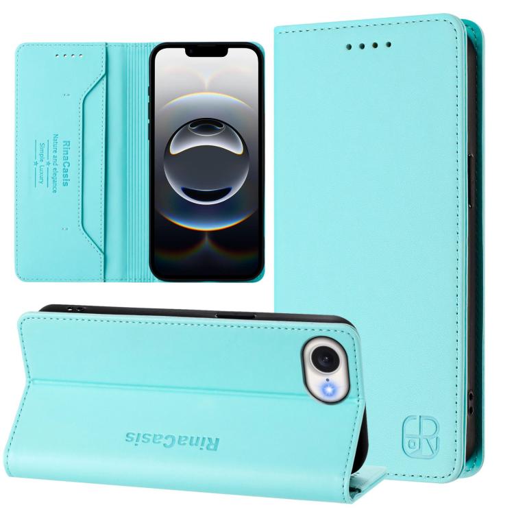 RC01 Dual-Folded Magnetic Suction RFID Leather Phone Case, For iPhone 17e / 16e, For iPhone 17 Pro Max, For iPhone 17 Pro