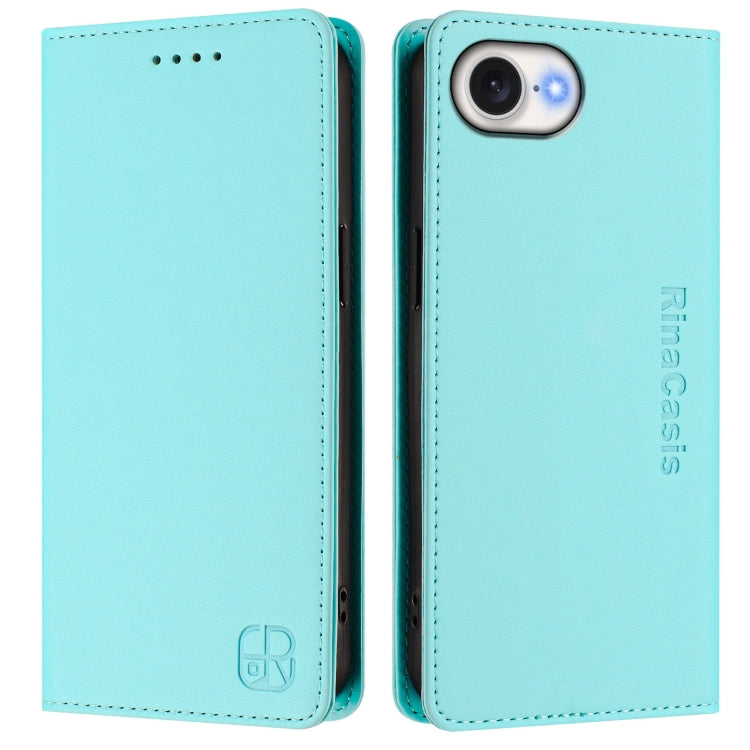 RC01 Dual-Folded Magnetic Suction RFID Leather Phone Case, For iPhone 17e / 16e, For iPhone 17 Pro Max, For iPhone 17 Pro