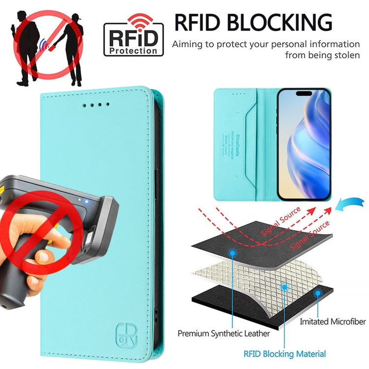 RC01 Dual-Folded Magnetic Suction RFID Leather Phone Case, For iPhone 17e / 16e, For iPhone 17 Pro Max, For iPhone 17 Pro
