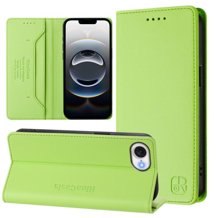 RC01 Dual-Folded Magnetic Suction RFID Leather Phone Case, For iPhone 17e / 16e, For iPhone 17 Pro Max, For iPhone 17 Pro