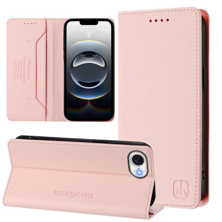 RC01 Dual-Folded Magnetic Suction RFID Leather Phone Case, For iPhone 17e / 16e, For iPhone 17 Pro Max, For iPhone 17 Pro