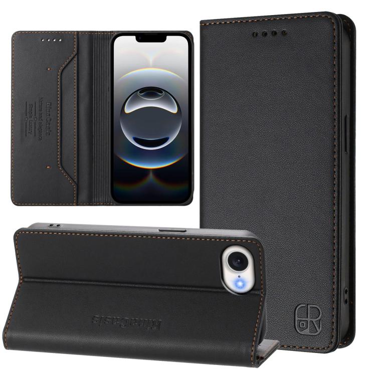 RC01 Dual-Folded Magnetic Suction RFID Leather Phone Case, For iPhone 17e / 16e, For iPhone 17 Pro Max, For iPhone 17 Pro