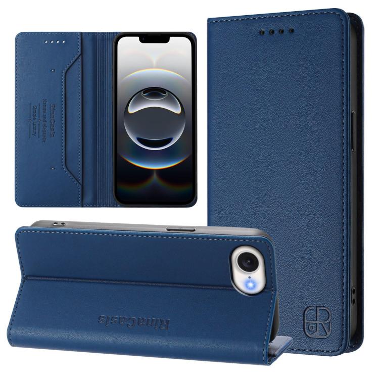 RC01 Dual-Folded Magnetic Suction RFID Leather Phone Case, For iPhone 17e / 16e, For iPhone 17 Pro Max, For iPhone 17 Pro