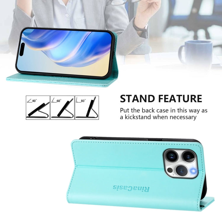 RC01 Dual-Folded Magnetic Suction RFID Leather Phone Case, For iPhone 14 Pro, For iPhone 14 Pro Max, For iPhone 7 / 8 / SE 2022