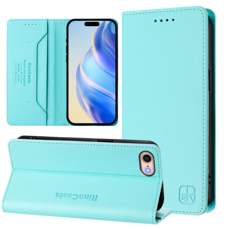 RC01 Dual-Folded Magnetic Suction RFID Leather Phone Case, For iPhone 14 Pro, For iPhone 14 Pro Max, For iPhone 7 / 8 / SE 2022