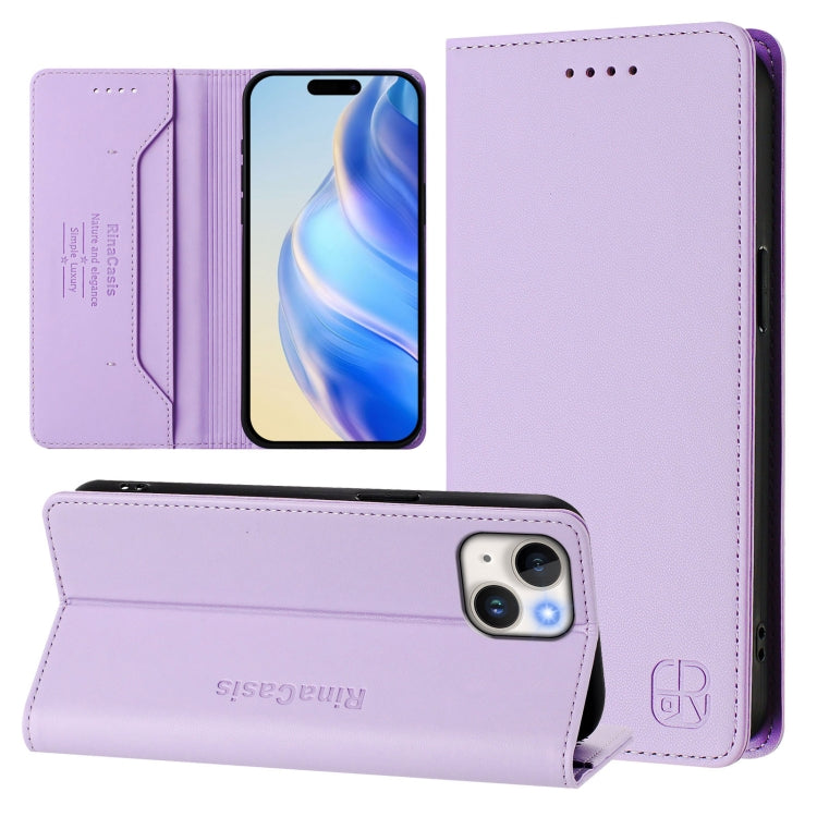 RC01 Dual-Folded Magnetic Suction RFID Leather Phone Case, For iPhone 13 Pro Max, For iPhone 13 Pro, For iPhone 13 mini
