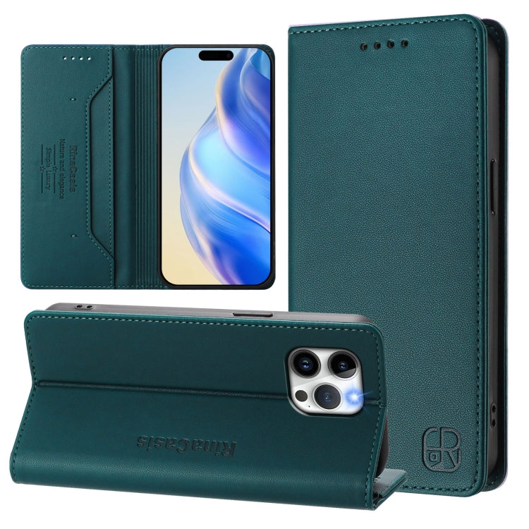 RC01 Dual-Folded Magnetic Suction RFID Leather Phone Case, For iPhone 12 / 12 Pro, For iPhone 12 Pro Max, For iPhone 12 mini