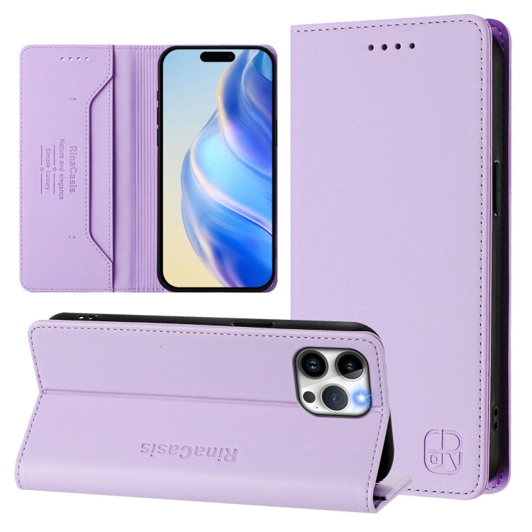 RC01 Dual-Folded Magnetic Suction RFID Leather Phone Case, For iPhone 12 / 12 Pro, For iPhone 12 Pro Max, For iPhone 12 mini