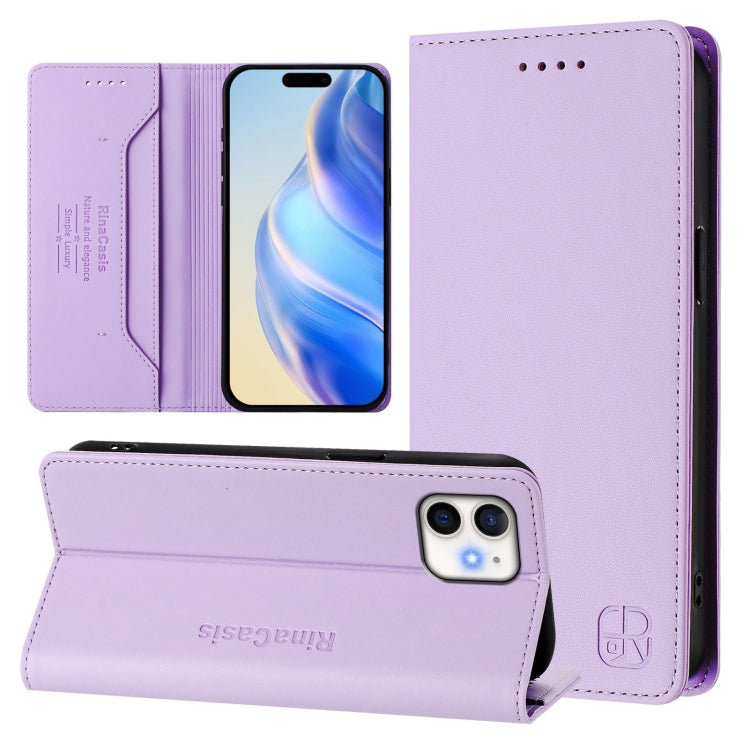 RC01 Dual-Folded Magnetic Suction RFID Leather Phone Case, For iPhone 12 / 12 Pro, For iPhone 12 Pro Max, For iPhone 12 mini