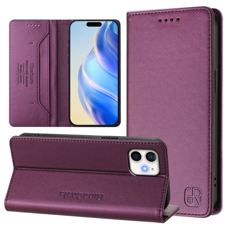 RC01 Dual-Folded Magnetic Suction RFID Leather Phone Case, For iPhone 12 / 12 Pro, For iPhone 12 Pro Max, For iPhone 12 mini