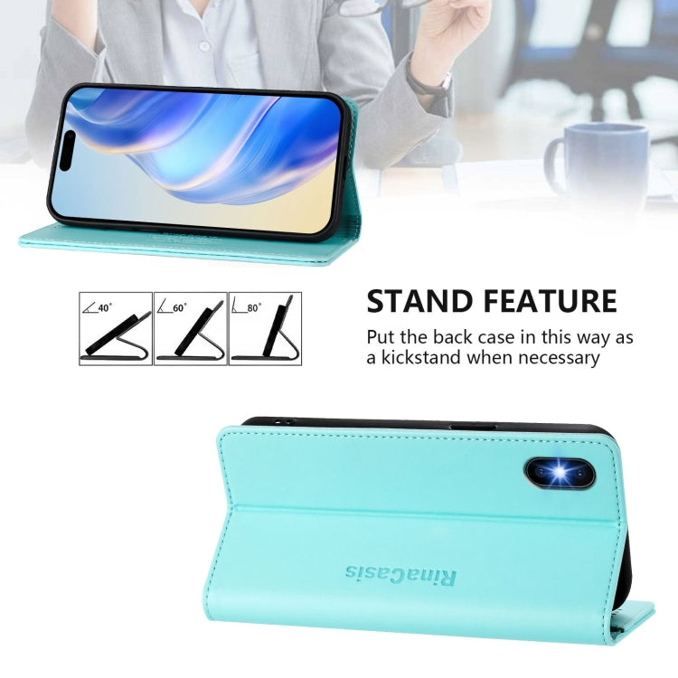 RC01 Dual-Folded Magnetic Suction RFID Leather Phone Case, For iPhone X / XS, For iPhone XR, For iPhone XS Max