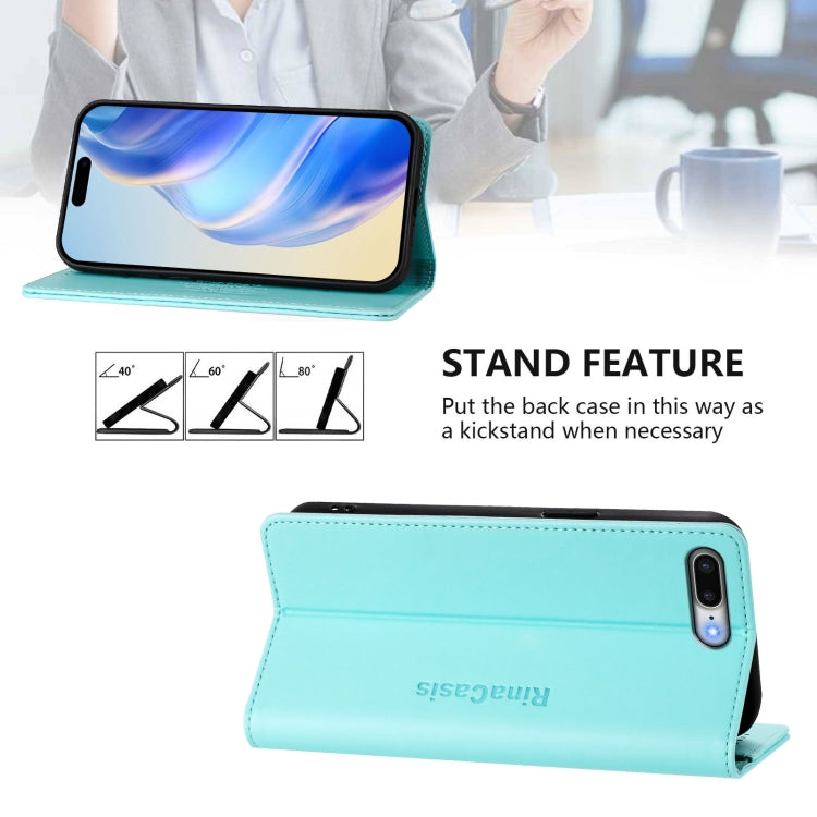 RC01 Dual-Folded Magnetic Suction RFID Leather Phone Case, For iPhone 7 Plus / 8 Plus