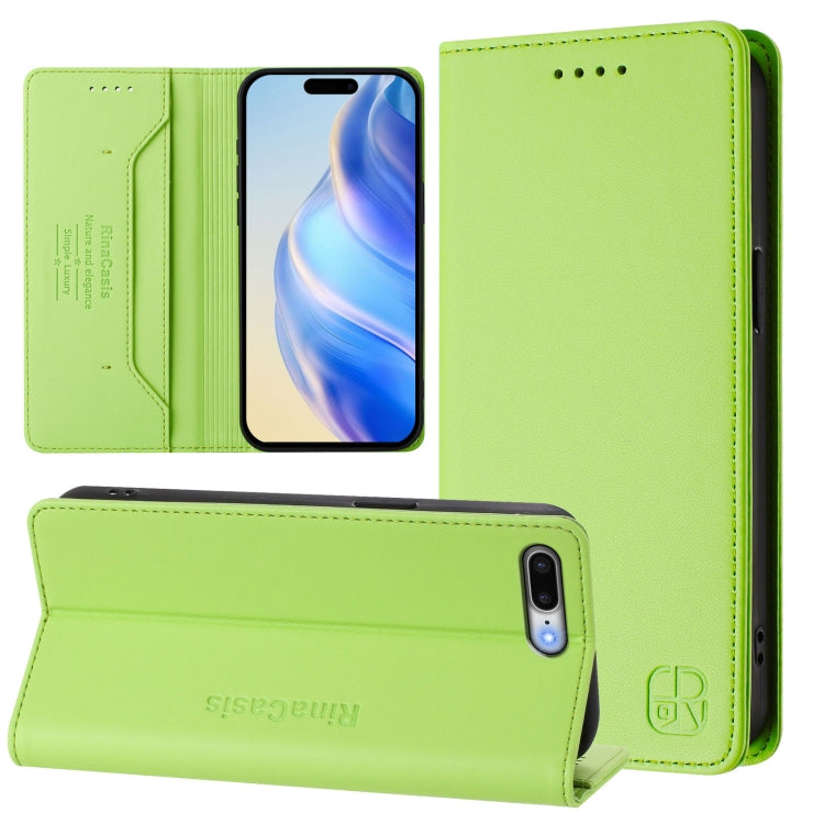 RC01 Dual-Folded Magnetic Suction RFID Leather Phone Case, For iPhone 7 Plus / 8 Plus