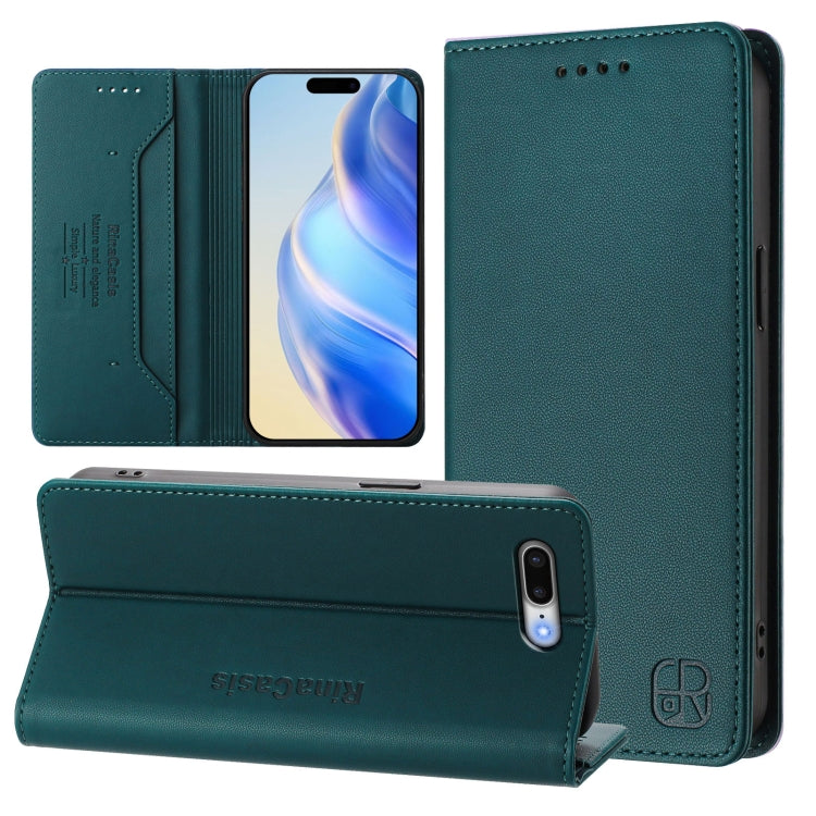 RC01 Dual-Folded Magnetic Suction RFID Leather Phone Case, For iPhone 7 Plus / 8 Plus