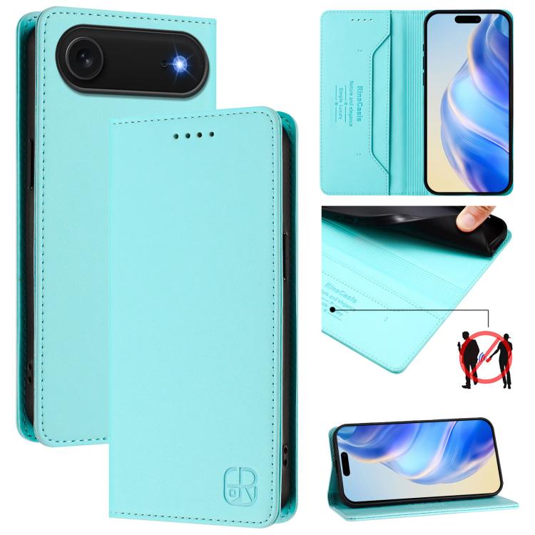 RC01 Dual-Folded Magnetic Suction RFID Leather Phone Case, For iPhone 17, For iPhone Air, For iPhone 16 Pro Max