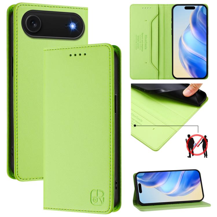 RC01 Dual-Folded Magnetic Suction RFID Leather Phone Case, For iPhone 17, For iPhone Air, For iPhone 16 Pro Max