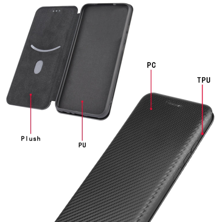 Carbon Fiber Texture Magnetic Horizontal Flip TPU + PC + PU Leather Case with Card Slot, For iPhone X / XS