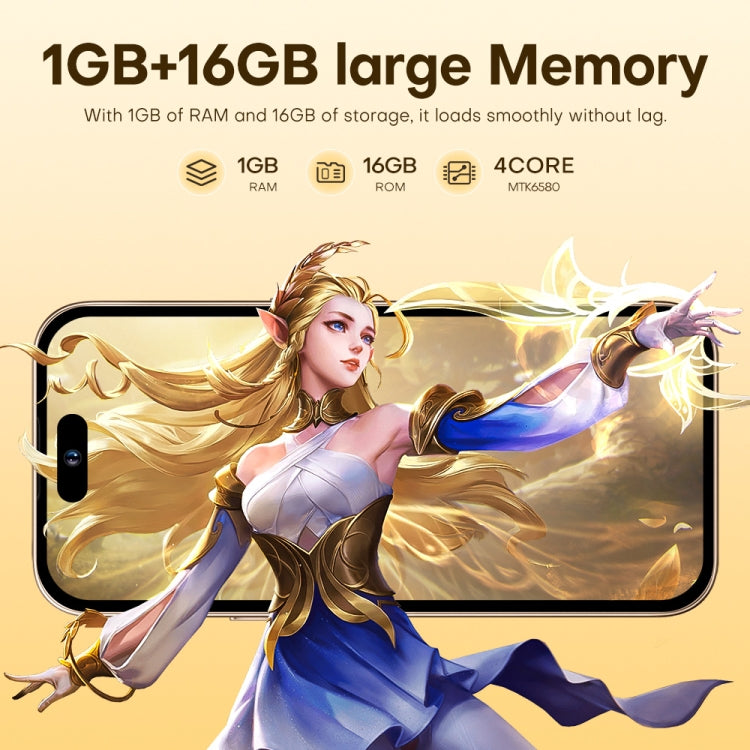 U218 / i16 Pro Max, 1GB+16GB, 6.6 inch Android 8.1 MTK6580A Quad Core, OTG, Network: 3G, Dual SIM, AU Plug